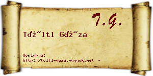 Töltl Géza névjegykártya