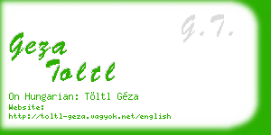 geza toltl business card